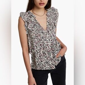 River Island Ruffle Front Sleeveless Top Size 8